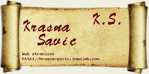 Krasna Savić vizit kartica